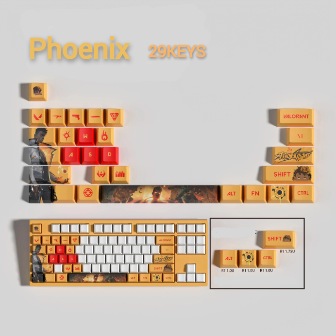 Fan Made - Phoenix Keycaps – Limited Edition (29/14 Keys)